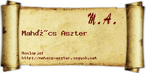 Mahács Aszter névjegykártya